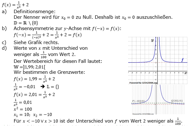 Geborchen-rationale Funktionen Lösungen zum Aufgabensatz 5  Blatt 1/2 Grundlagen Bild 1/© by www.fit-in-mathe-online.de