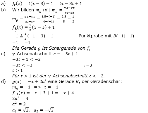 Lineare Funktionen der Funktionsklassen. Lösungen zum Aufgabensatz 1 Blatt 3/5 Expert Bild1 /© by www.fit-in-mathe-online.de)