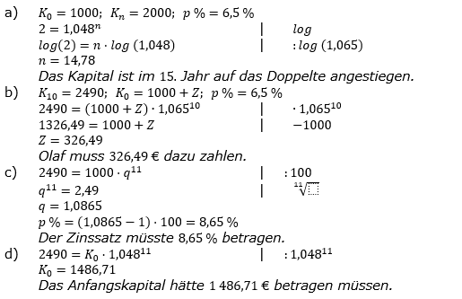 Zinseszinses Prüfungsaufgaben Lösungen zum Aufgabensatz 20 Blatt 3 A17 - A24 Bild 1/© by www.fit-in-mathe-online.de