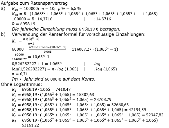 Zinseszinses Prüfungsaufgaben Lösungen zum Aufgabensatz 21 Blatt 3 A17 - A24 Bild 1/© by www.fit-in-mathe-online.de