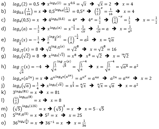 Logarithmus einer Zahl Fortgeschritten Lösungen zum Aufgabensatz 5 Blatt 03 © by www.fit-in-mathe-online.de