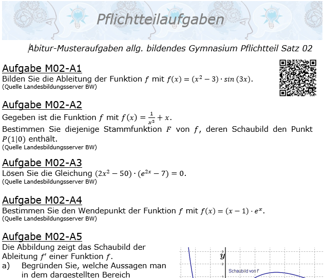 Abitur Pflichtteile ab 2019 Mustersatz 02 allg. bildendes Gymnasium © by www.fit-in-mathe-online