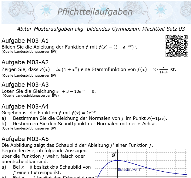 Abitur Pflichtteile ab 2019 Mustersatz 03 allg. bildendes Gymnasium © by www.fit-in-mathe-online