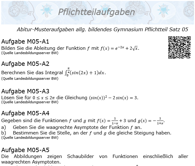 Abitur Pflichtteile ab 2019 Mustersatz 05 allg. bildendes Gymnasium © by www.fit-in-mathe-online