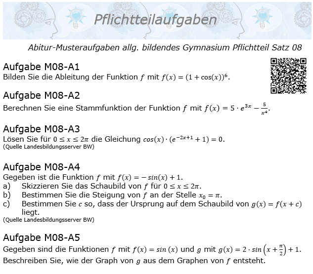 Abitur Pflichtteile ab 2019 Mustersatz 08 allg. bildendes Gymnasium © by www.fit-in-mathe-online