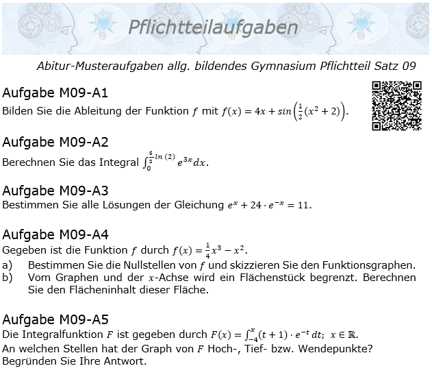 Abitur Pflichtteile ab 2019 Mustersatz 09 allg. bildendes Gymnasium © by www.fit-in-mathe-online