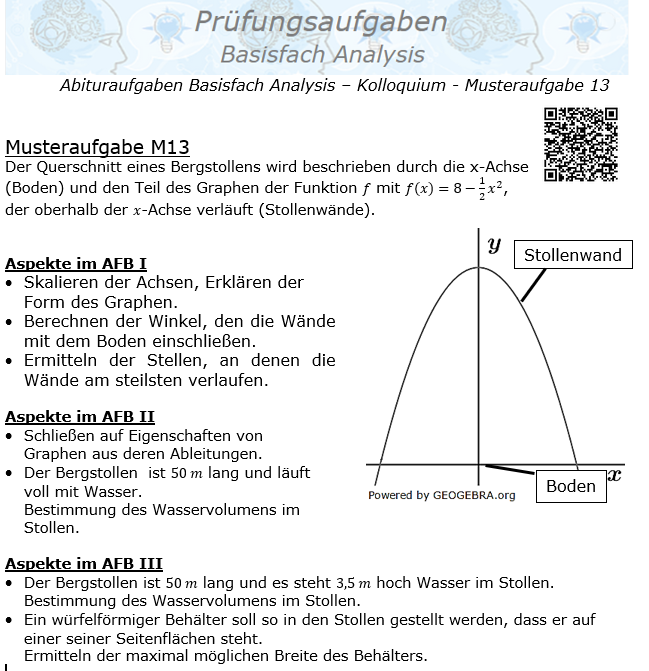 Abituraufgaben allg. bildendes Gymnasium Basisfach Analysis ab 2021© by www.fit-in-mathe-online