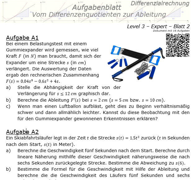 Vom Differenzenquotienten zur Ableitung Aufgabenblatt 2/2 / © by Fit-in-Mathe-Online.de