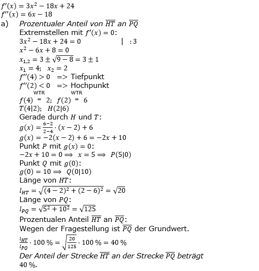 Lösung zur Abiturmusteraufgabe allg. bildendes Gymnasium Analysis ab 2019 Mustersatz 07 Aufgabe A2.2 Bild 3/© by www.fit-in-mathe-online.de