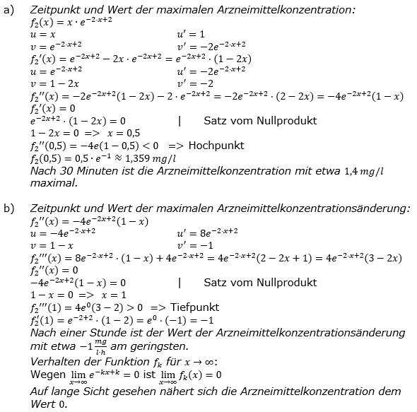 Lösung zur Abiturmusteraufgabe allg. bildendes Gymnasium Analysis ab 2019 Mustersatz 09 Aufgabe A1 Bild 3/© by www.fit-in-mathe-online.de