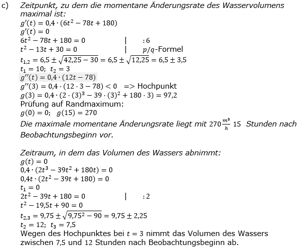 Lösung zur Abiturmusteraufgabe allg. bildendes Gymnasium Analysis ab 2019 Mustersatz 12 Aufgabe A1 c) Bild 5/© by www.fit-in-mathe-online.de