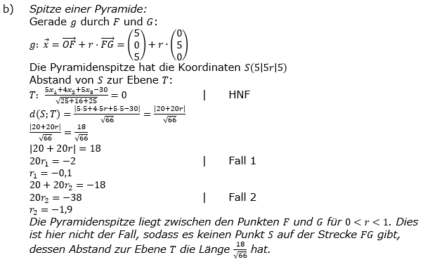 Abitur allg. bildendes Gymnasium Wahlteil Analytische Geometrie 2019 B1 Lösung Bild 3/© by www.fit-in-mathe-online.de