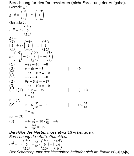 Abitur allg. bildendes Gymnasium Wahlteil Analytische Geometrie 2019 B2 Lösung Bild 4/© by www.fit-in-mathe-online.de