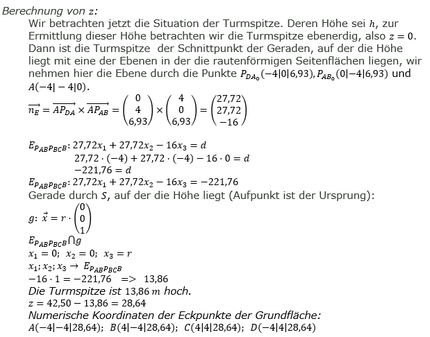 Lösung zur Abiturmusteraufgabe allg. bildendes Gymnasium Analytische Geometrie ab 2019 Mustersatz 02 Aufgabe B1 Bild 2 Lösung zur Abiturmusteraufgabe allg. bildendes Gymnasium Analytische Geometrie ab 2019 Mustersatz 02 Aufgabe B1 Bild 2/© by www.fit-in-mathe-online.de