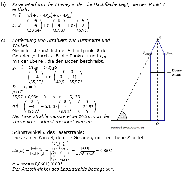 Lösung zur Abiturmusteraufgabe allg. bildendes Gymnasium Analytische Geometrie ab 2019 Mustersatz 02 Aufgabe B1 Bild 3 Lösung zur Abiturmusteraufgabe allg. bildendes Gymnasium Analytische Geometrie ab 2019 Mustersatz 02 Aufgabe B1 Bild 3/© by www.fit-in-mathe-online.de