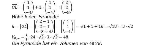 Lösung zur Abiturmusteraufgabe allg. bildendes Gymnasium Analytische Geometrie ab 2019 Mustersatz 06 Aufgabe B1 Bild 3 Lösung zur Abiturmusteraufgabe allg. bildendes Gymnasium Analytische Geometrie ab 2019 Mustersatz 06 Aufgabe B1 Bild 3/© by www.fit-in-mathe-online.de