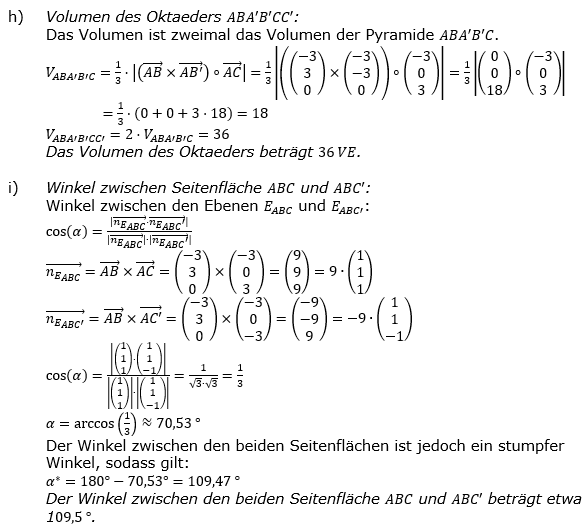 Lösung zur Abiturmusteraufgabe allg. bildendes Gymnasium Analytische Geometrie ab 2019 Mustersatz 07 Aufgabe B1 Bild 5/© by www.fit-in-mathe-online.de