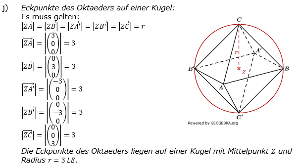 Lösung zur Abiturmusteraufgabe allg. bildendes Gymnasium Analytische Geometrie ab 2019 Mustersatz 07 Aufgabe B1 Bild 6/© by www.fit-in-mathe-online.de
