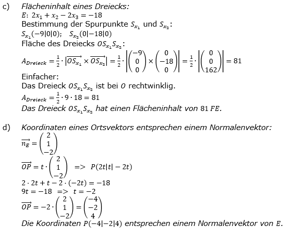 Lösung zur Abiturmusteraufgabe allg. bildendes Gymnasium Analytische Geometrie ab 2019 Mustersatz 08 Aufgabe B1 Bild 2/© by www.fit-in-mathe-online.de