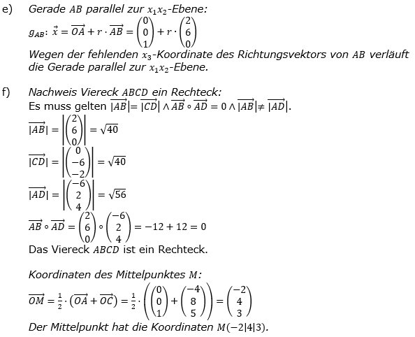 Lösung zur Abiturmusteraufgabe allg. bildendes Gymnasium Analytische Geometrie ab 2019 Mustersatz 08 Aufgabe B1 Bild 3/© by www.fit-in-mathe-online.de