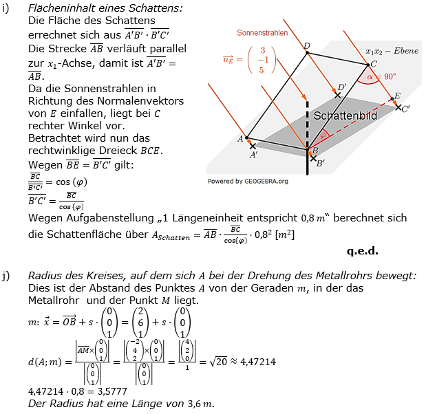 Lösung zur Abiturmusteraufgabe allg. bildendes Gymnasium Analytische Geometrie ab 2019 Mustersatz 08 Aufgabe B1 Bild 5/© by www.fit-in-mathe-online.de