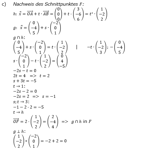 Lösung zur Abiturmusteraufgabe allg. bildendes Gymnasium Analytische Geometrie ab 2019 Mustersatz 10 Aufgabe B1 Bild 2/© by www.fit-in-mathe-online.de