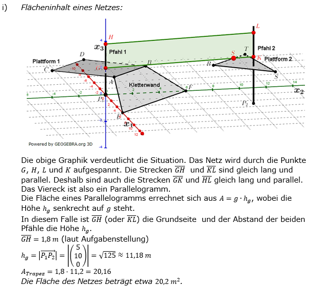 Lösung zur Abiturmusteraufgabe allg. bildendes Gymnasium Analytische Geometrie ab 2019 Mustersatz 10 Aufgabe B1 Bild 5/© by www.fit-in-mathe-online.de