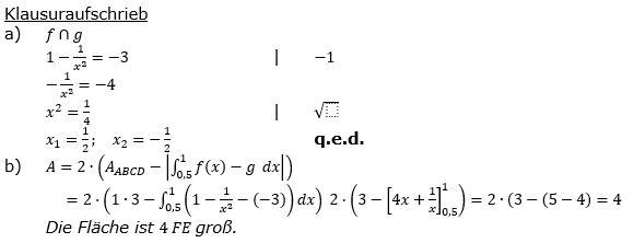 Lösung zur Abituraufgabe allg. bildendes Gymnasium Pflichtteilaufgaben 'Analysis' 2019 Bild 2/© by www.fit-in-mathe-online.de