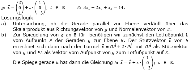Lösung zur Abituraufgabe allg. bildendes Gymnasium Pflichtteilaufgaben 'Analytische Geometrie' 2019-5 Bild 1/© by www.fit-in-mathe-online.de