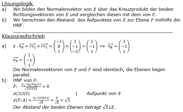 Lösung zur Abiturmusteraufgabe allg. bildendes Gymnasium Pflichtteilaufgaben ab 2019 'Analytische Geometrie' M07 Bild 1/© by www.fit-in-mathe-online.de