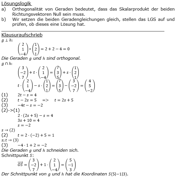 Lösung zur Abiturmusteraufgabe allg. bildendes Gymnasium Pflichtteilaufgaben ab 2019 'Analytische Geometrie' M09 Bild 1/© by www.fit-in-mathe-online.de