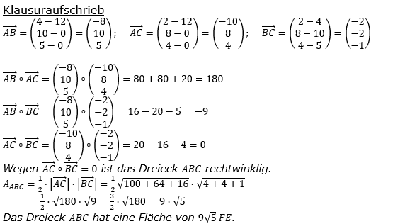 Lösung zur Abiturmusteraufgabe allg. bildendes Gymnasium Pflichtteilaufgaben ab 2019 'Analytische Geometrie' M10 Bild 1/© by www.fit-in-mathe-online.de