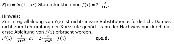 Lösung zur Abiturmusteraufgabe allg. bildendes Gymnasium Pflichtteilaufgaben 'Integral und Stammfunktion' M03/© by www.fit-in-mathe-online.de