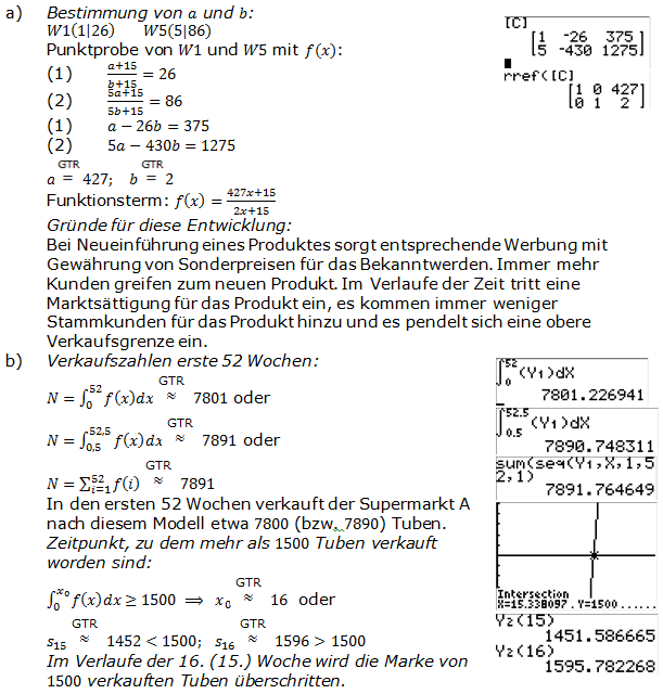 Abitur allg. bildendes Gymnasium Wahlteil Analysis 2005-11 Lösung Bild 1/© by www.fit-in-mathe-online.de