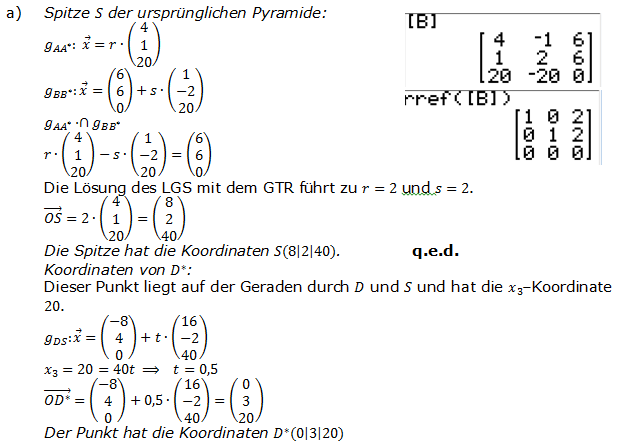 Abitur allg. bildendes Gymnasium Wahlteil Analytische Geometrie 2006-B2 Lösung Bild 1/© by www.fit-in-mathe-online.de