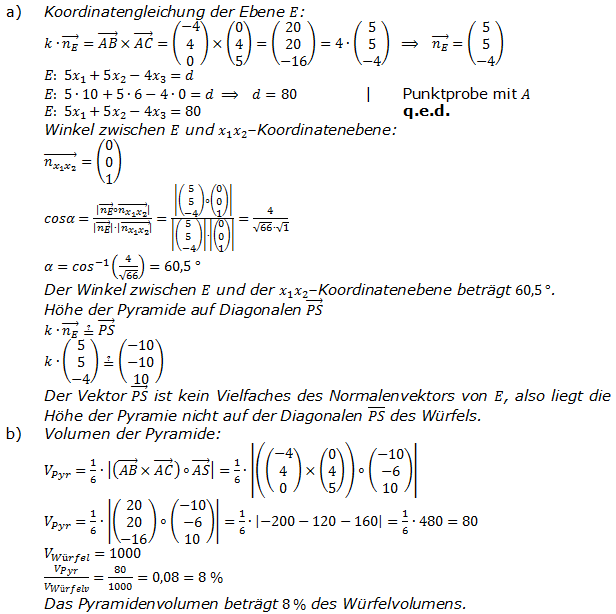 Abitur allg. bildendes Gymnasium Wahlteil Analytische Geometrie 2008-B1 Lösung Bild 1/© by www.fit-in-mathe-online.de