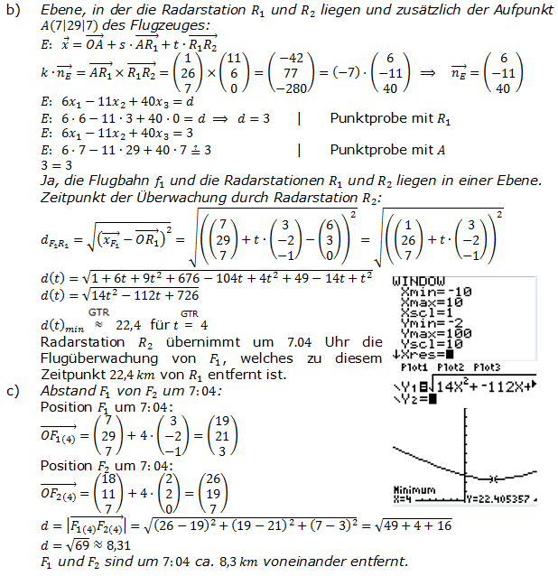Abitur allg. bildendes Gymnasium Wahlteil Analytische Geometrie 2009-B1 Lösung Bild 2 Abitur allg. bildendes Gymnasium Wahlteil Analytische Geometrie 2009-B1 Lösung Bild 2/© by www.fit-in-mathe-online.de