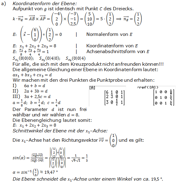 Abitur allg. bildendes Gymnasium Wahlteil Analytische Geometrie 2012-B1 Lösung Bild 1/© by www.fit-in-mathe-online.de
