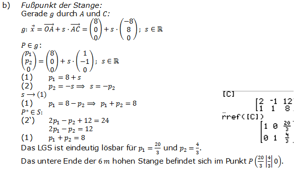 Abitur allg. bildendes Gymnasium Wahlteil Analytische Geometrie 2013-B2 Lösung Bild 2 Abitur allg. bildendes Gymnasium Wahlteil Analytische Geometrie 2013-B2 Lösung Bild 2/© by www.fit-in-mathe-online.de