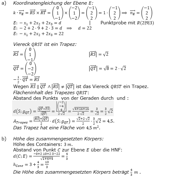 Abitur allg. bildendes Gymnasium Wahlteil Analytische Geometrie 2017-B1 Lösung Bild 1/© by www.fit-in-mathe-online.de
