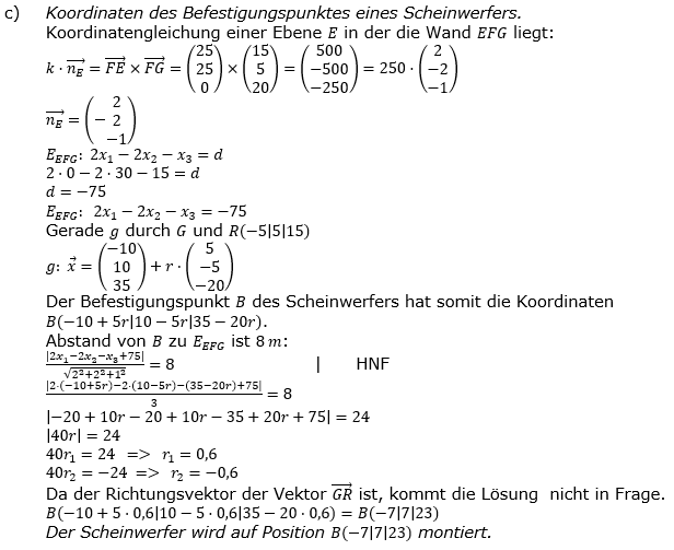 Abitur allg. bildendes Gymnasium Wahlteil Analytische Geometrie 2018-B1 Lösung Bild 3/© by www.fit-in-mathe-online.de