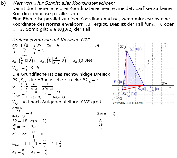 Abitur allg. bildendes Gymnasium Wahlteil Analytische Geometrie 2018-B2 Lösung Bild 4/© by www.fit-in-mathe-online.de