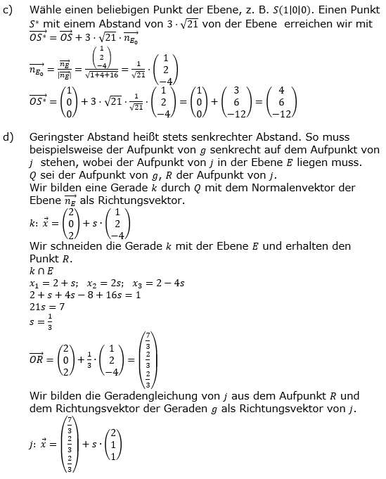 Lösung zu Abituraufgaben Basisfach Analytische Gewometrie Mustersatz M01 Bild 2/© by www.fit-in-mathe-online.de
