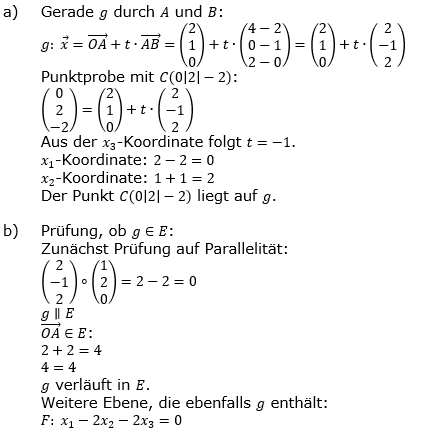 Lösung zu Abituraufgaben Basisfach Analytische Geometrie Mustersatz M02 Bild 1/© by www.fit-in-mathe-online.de