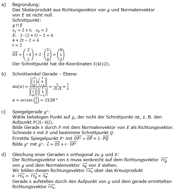 Lösung zu Abituraufgaben Basisfach Analytische Geometrie Mustersatz M04 Bild 1/© by www.fit-in-mathe-online.de