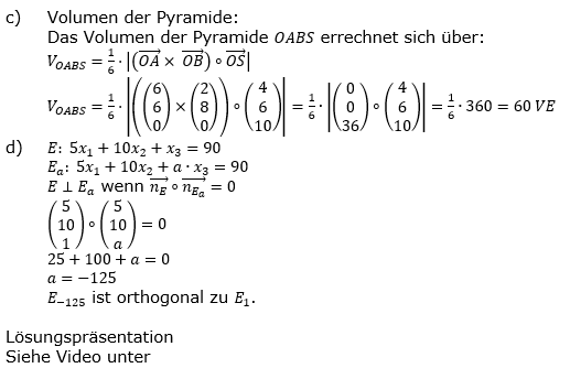 Lösung zu Abituraufgaben Basisfach Analytische Gewometrie Mustersatz M05 Bild 2/© by www.fit-in-mathe-online.de