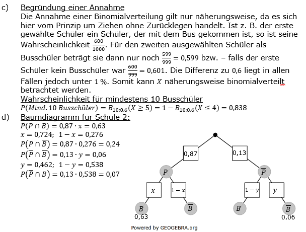 Lösung zu Abituraufgaben Basisfach Stochastik Mustersatz M05 Bild 2/© by www.fit-in-mathe-online.de