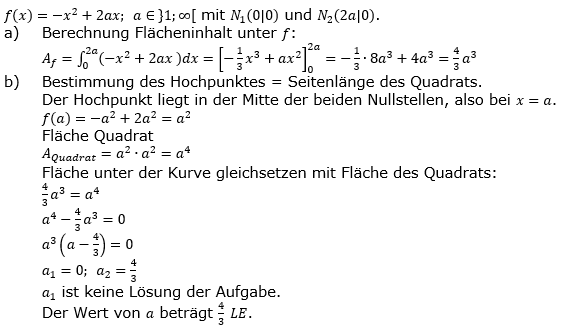 Lösungen A23202L01 Abitur allg. bildendes Gymnasium Leistungskurs Pflichtteil Analysis 2023 Aufgabe 2 / Teil 2/© by www.fit-in-mathe-online.de)