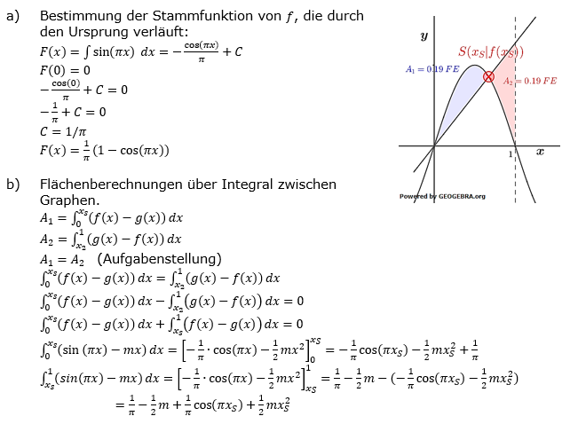 Lösungen A23203L02 Abitur allg. bildendes Gymnasium Leistungskurs Pflichtteil Analysis 2023 Aufgabe 3 / Teil 2/© by www.fit-in-mathe-online.de)