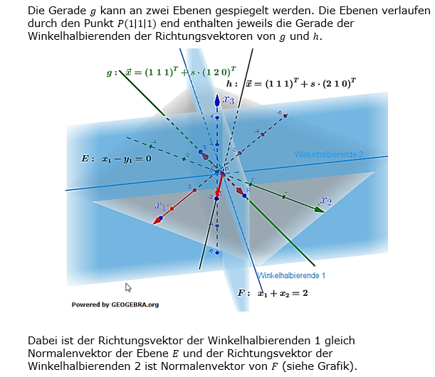 Lösung LK Pflichtteil Anlalytische Geometrie A5 / Teil1 Abitur BW 2023. (Grafik A23104L04 Abitur allg. bildendes Gymnasium Leistungskurs Pflichtteil Analysis 2023 Aufgabe 5 / Teil 1 / Bild 2)/© by www.fit-in-mathe-online.de)
